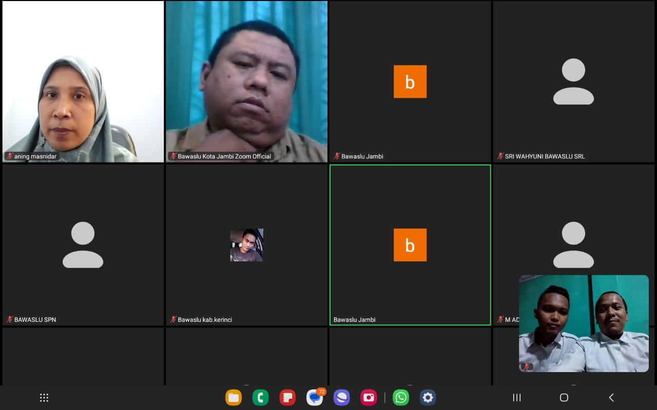 rakernis via zoom seluruh kab/kota Bawaslu di Provinsi Jambi