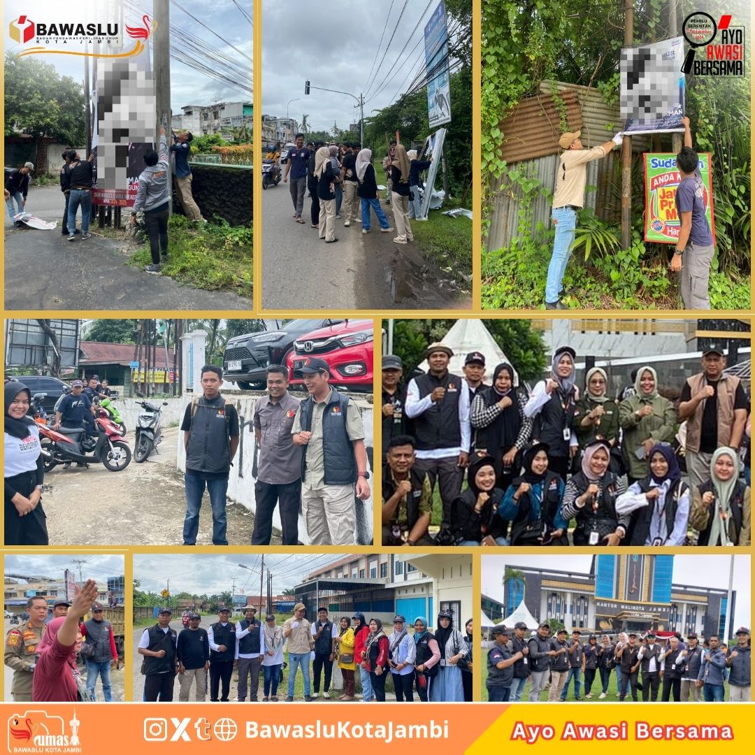 Tim Gabungan Penertiban APK Kota Jambi di Masa Tenang Pemilihan 2024