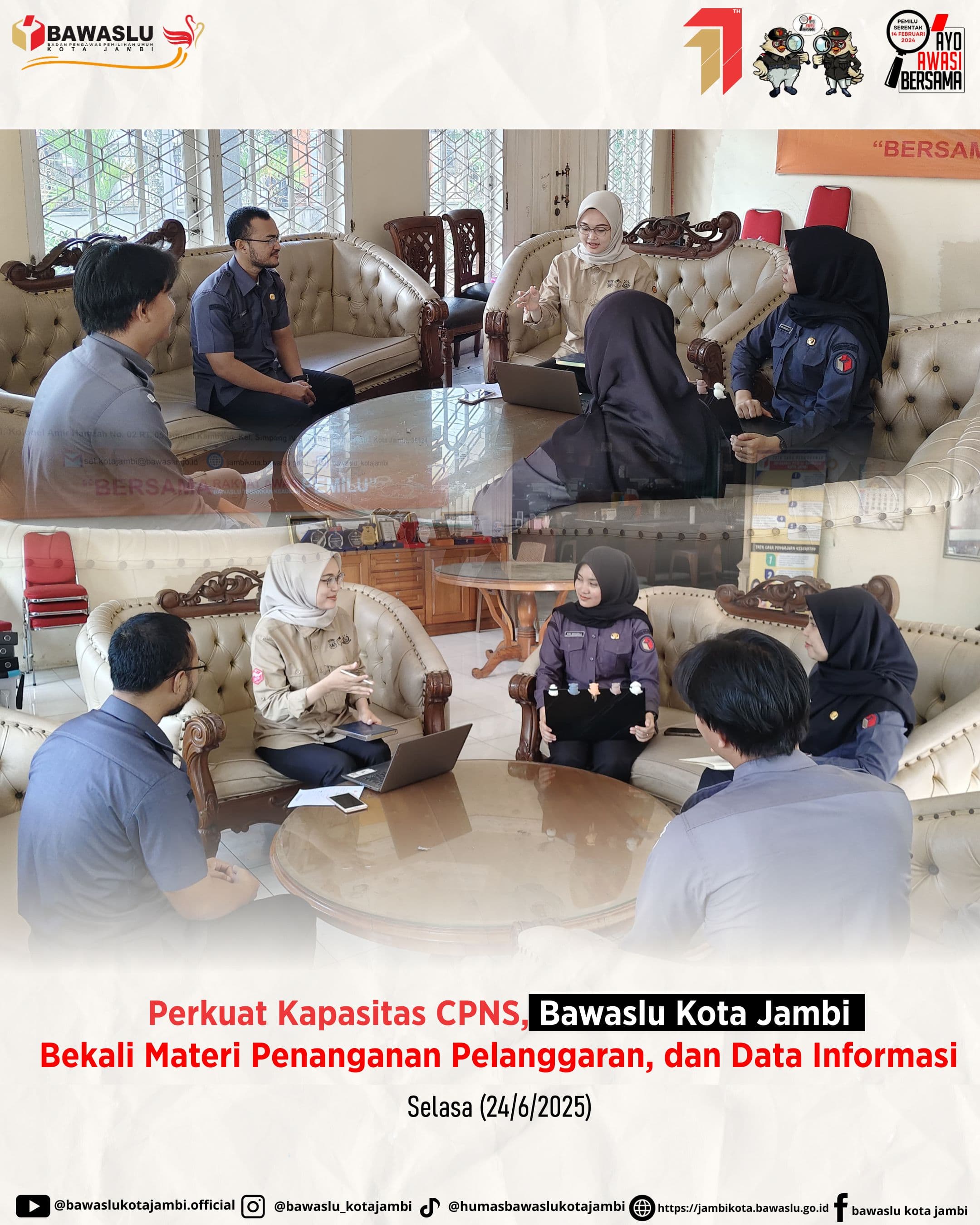 Orientasi di Divisi Penanganan Pelanggaran Bawaslu Kota Jambi