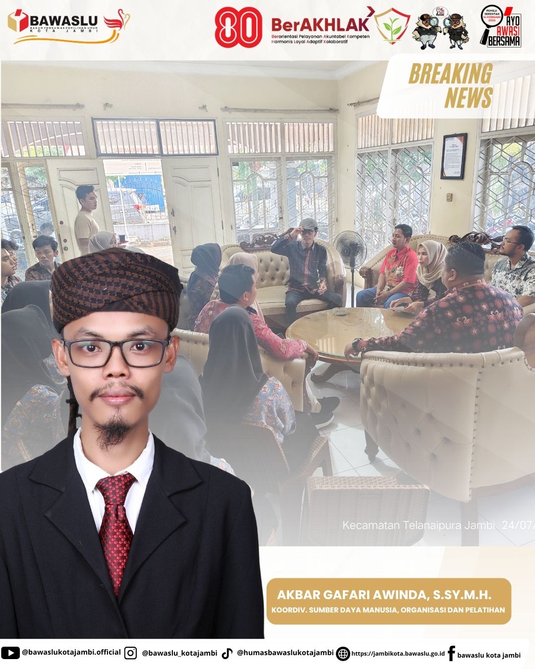 Koordinator Divisi SDM , Organisasi dan Pelatihan memimpin jalannya Diskusi Penguatan SDM bagi Staf dan Peserta Magang