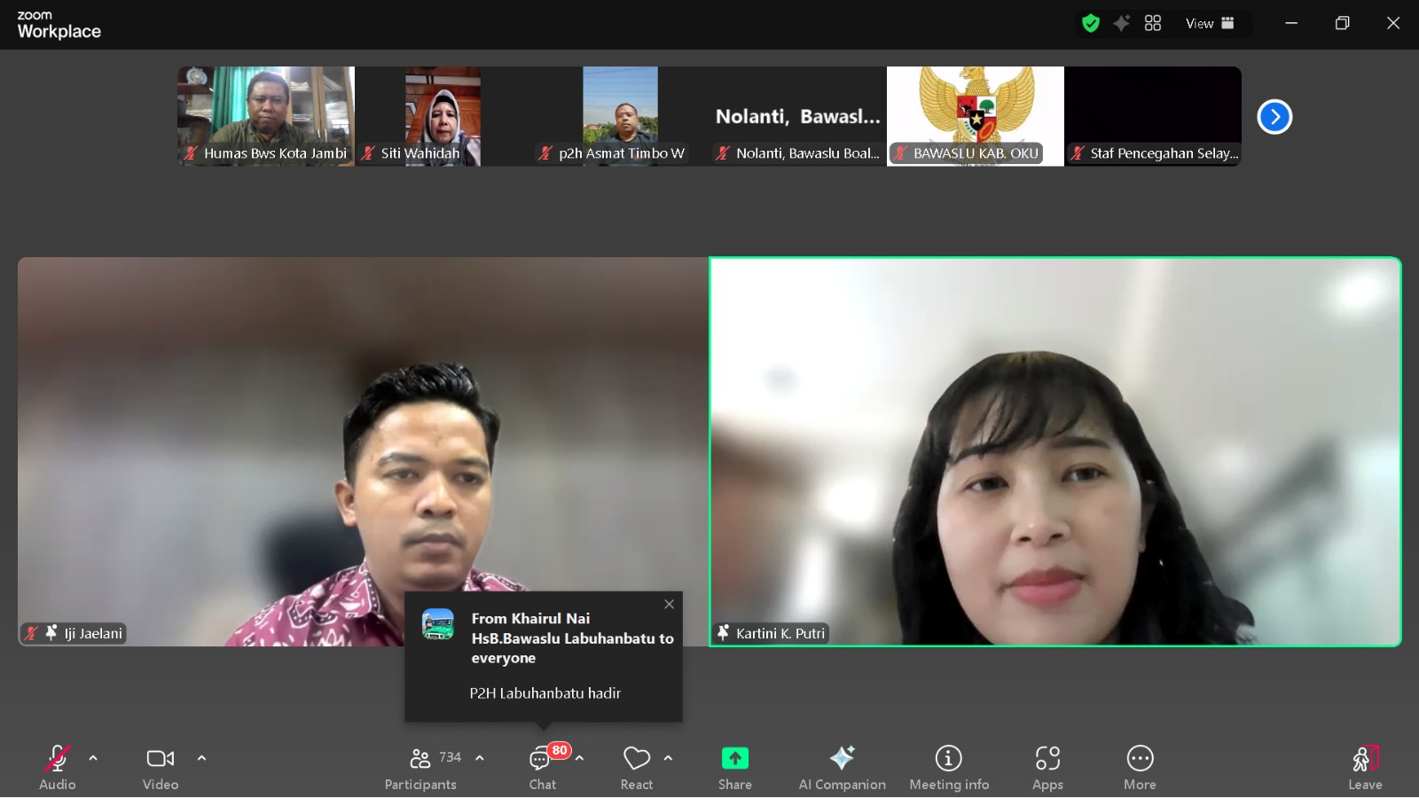 Screen Shot Webinar Bawaslu Seindonesia
