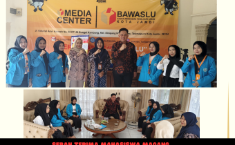 Foto bersama Mahasiswa Intern, Dosen dan Anggota Bawaslu Kota Jambi