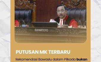 Sidang Pengucapan Putusan Perkara Nomor 104/PUU-XXIII/2025 Pengujian Materil Undang-Undang Nomor 1 Tahun 2015 tentang Penetapan Peraturan Pemerintah Pengganti Undang-Undang Nomor 1 Tahun 2014 tentang Pemilihan Gubernur, Bupati, dan Walikota Menjadi Undang-Undang, Rabu (30/7/2025).